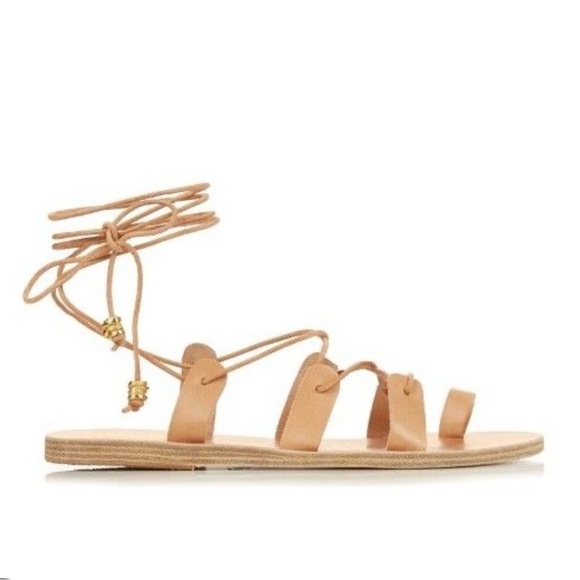 Ancient Greek Sandals With Ilias Lalaounis Alcyone Tan Leather Sandals size 37 - Picture 1 of 5